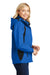 Port Authority L304 Womens All Season II Waterproof Full Zip Hooded Jacket Snorkel Blue/Black Side