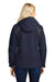 Port Authority L304 Womens All Season II Waterproof Full Zip Hooded Jacket Navy Blue/Iron Grey Back