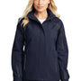 Port Authority Womens All Season II Waterproof Full Zip Hooded Jacket - True Navy Blue/Iron Grey