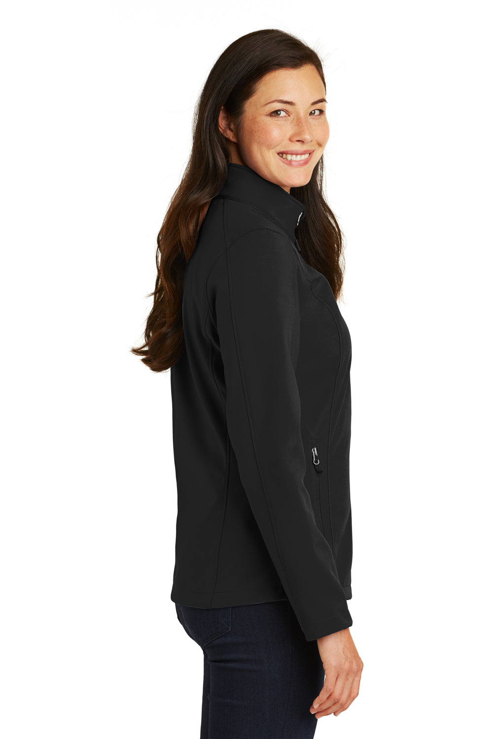 Port Authority L317 Womens Core Wind & Water Resistant Full Zip Jacket Black Side