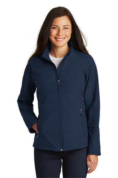Port Authority L317 Womens Core Wind & Water Resistant Full Zip Jacket Navy Blue Front