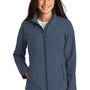 Port Authority Womens Core Wind & Water Resistant Full Zip Jacket - Heather Navy Blue
