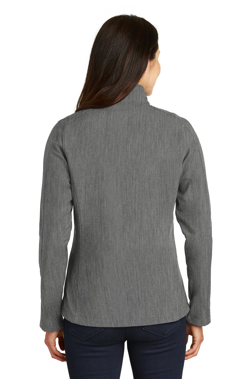 Port Authority L317 Womens Core Wind & Water Resistant Full Zip Jacket Heather Pearl Grey Back