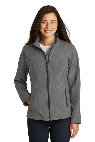 Port Authority L317 Womens Core Wind & Water Resistant Full Zip Jacket Heather Pearl Grey Front
