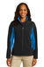 Port Authority L318 Womens Core Wind & Water Resistant Full Zip Jacket Black/Royal Blue Front