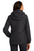 Port Authority L321 Womens 3-in-1 Wind & Water Resistant Full Zip Hooded Jacket Black/Black/Grey Back