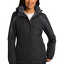 Port Authority Womens 3-in-1 Wind & Water Resistant Full Zip Hooded Jacket - Black/Magnet Grey
