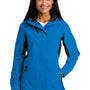 Port Authority Womens Cascade Waterproof Full Zip Hooded Jacket - Imperial Blue/Black - Closeout