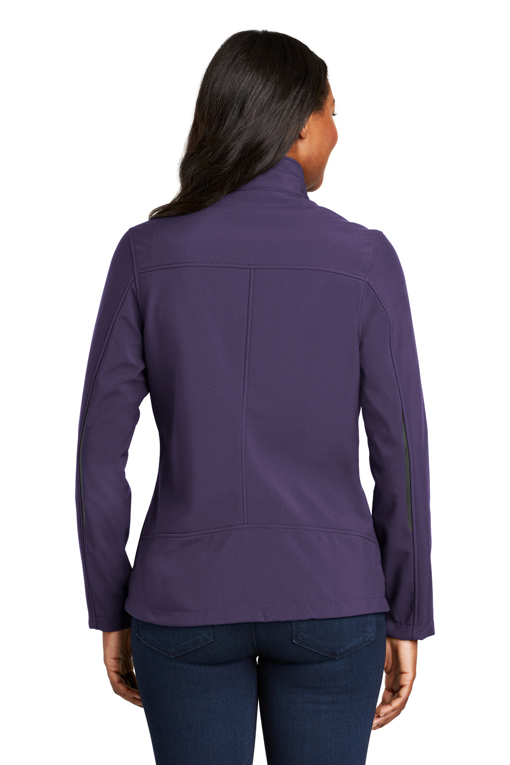 Port Authority L324 Womens Welded Wind & Water Resistant Full Zip Jacket Purple Back