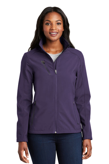 Port Authority L324 Womens Welded Wind & Water Resistant Full Zip Jacket Purple Front