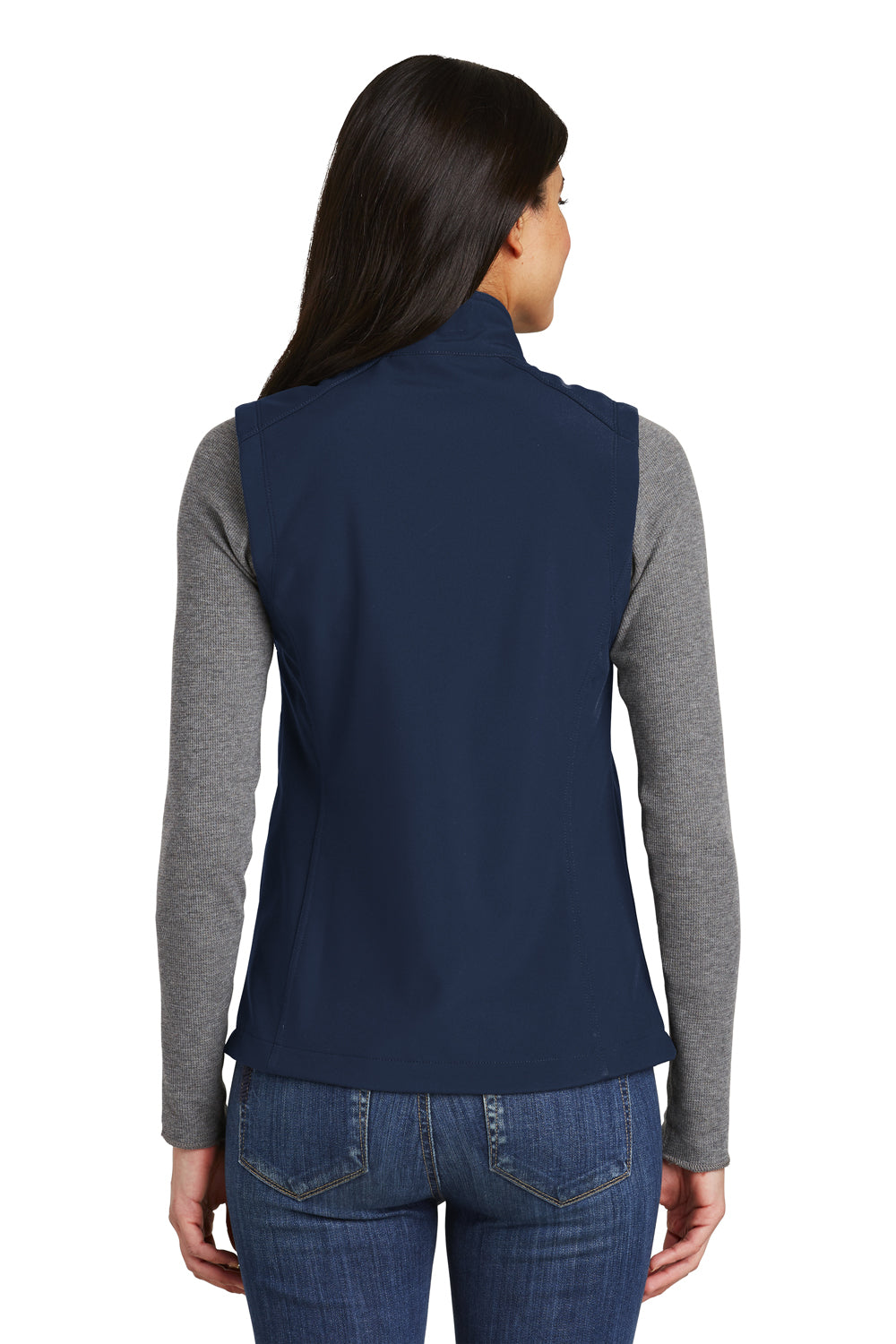 Port Authority L325 Womens Core Wind & Water Resistant Full Zip Vest Navy Blue Back