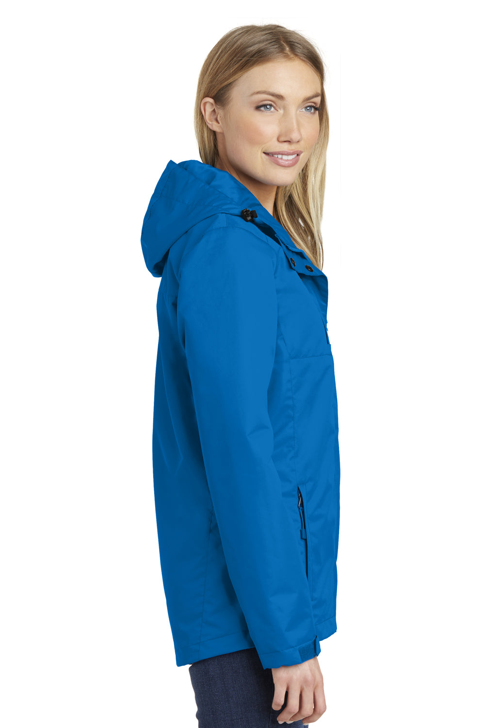 Port Authority L331 Womens All Conditions Waterproof Full Zip Hooded Jacket Direct Blue Side