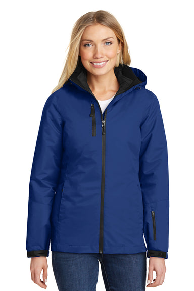 Port Authority L332 Womens Vortex 3-in-1 Waterproof Full Zip Hooded Jacket Night Blue/Black Front