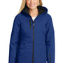 Port Authority Womens Vortex 3-in-1 Waterproof Full Zip Hooded Jacket - Night Sky Blue/Black