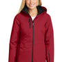 Port Authority Womens Vortex 3-in-1 Waterproof Full Zip Hooded Jacket - Rich Red/Black
