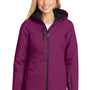 Port Authority Womens Vortex 3-in-1 Waterproof Full Zip Hooded Jacket - Very Berry Purple/Black