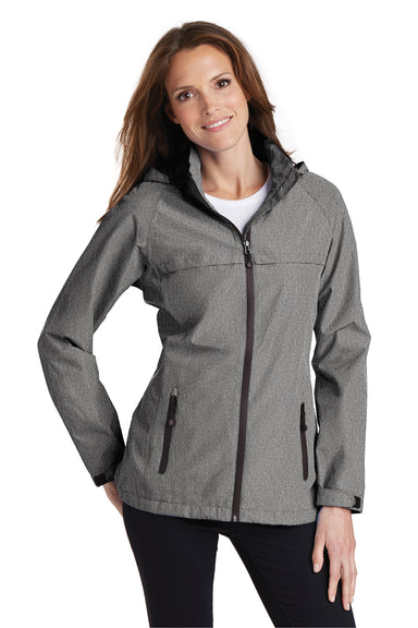 Port Authority L333 Womens Torrent Waterproof Full Zip Hooded Jacket Heather Dark Grey Front