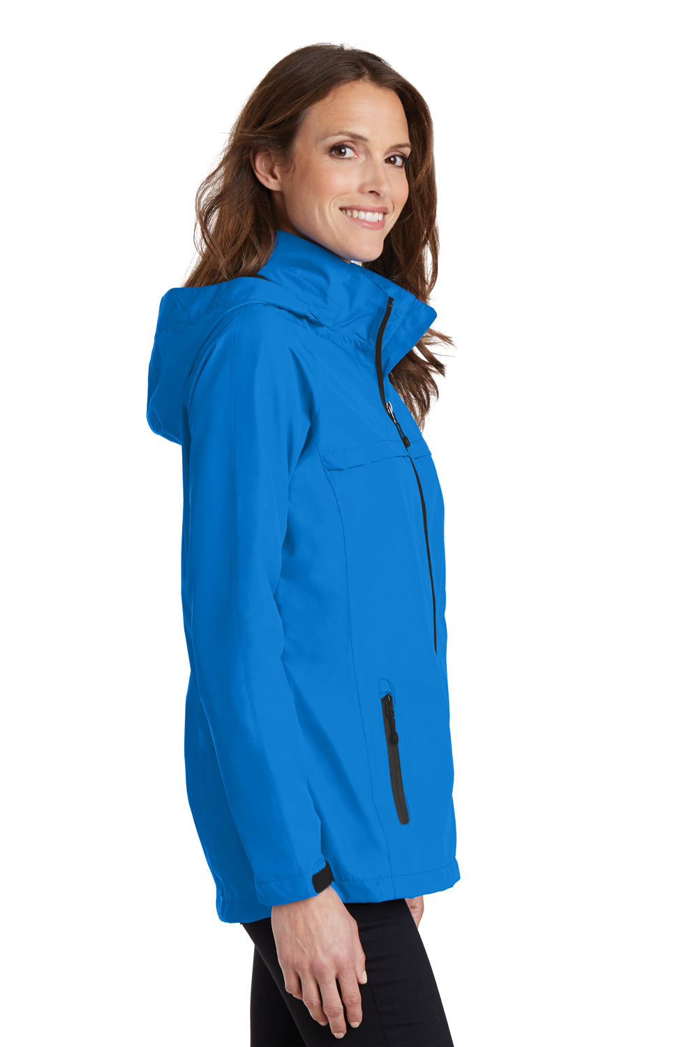 Port Authority L333 Womens Torrent Waterproof Full Zip Hooded Jacket Direct Blue Side