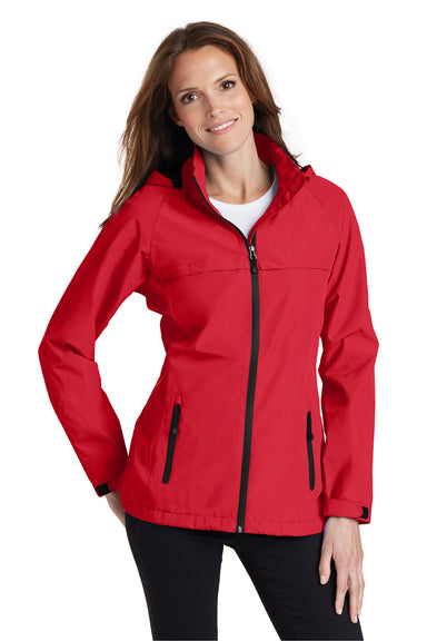 Port Authority L333 Womens Torrent Waterproof Full Zip Hooded Jacket Red Front