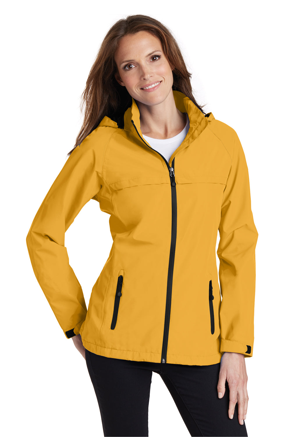 Port Authority L333 Womens Torrent Waterproof Full Zip Hooded Jacket Yellow Front