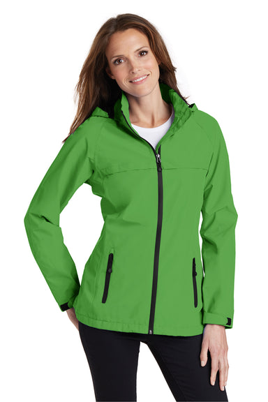 Port Authority L333 Womens Torrent Waterproof Full Zip Hooded Jacket Green Front