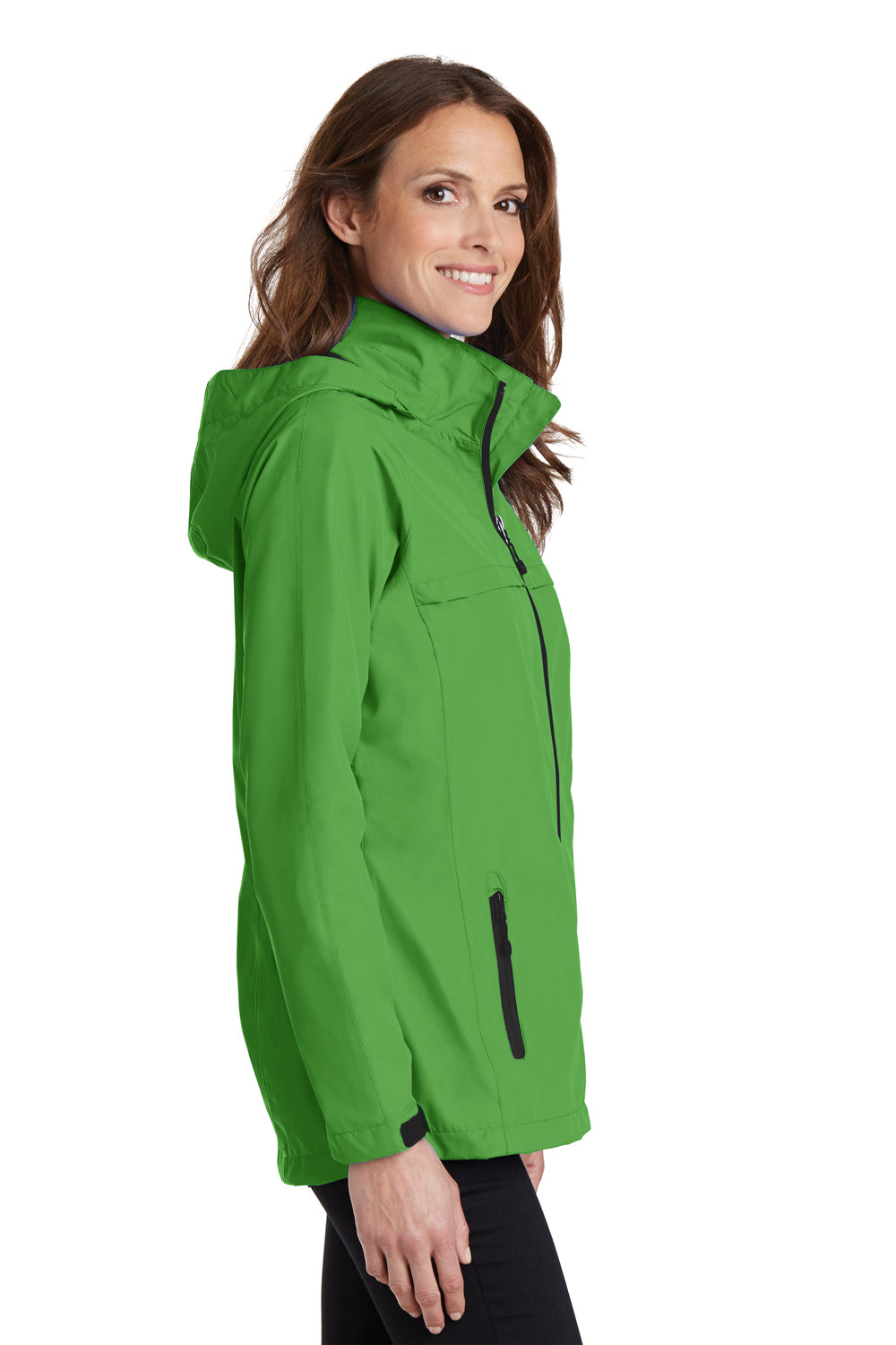 Port Authority L333 Womens Torrent Waterproof Full Zip Hooded Jacket Green Side