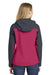Port Authority L335 Womens Core Wind & Water Resistant Full Zip Hooded Jacket Fuchsia Pink/Grey Back