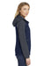 Port Authority L335 Womens Core Wind & Water Resistant Full Zip Hooded Jacket Navy Blue/Grey Side