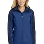 Port Authority Womens Core Wind & Water Resistant Full Zip Hooded Jacket - Night Sky Blue/Dress Navy Blue - Closeout