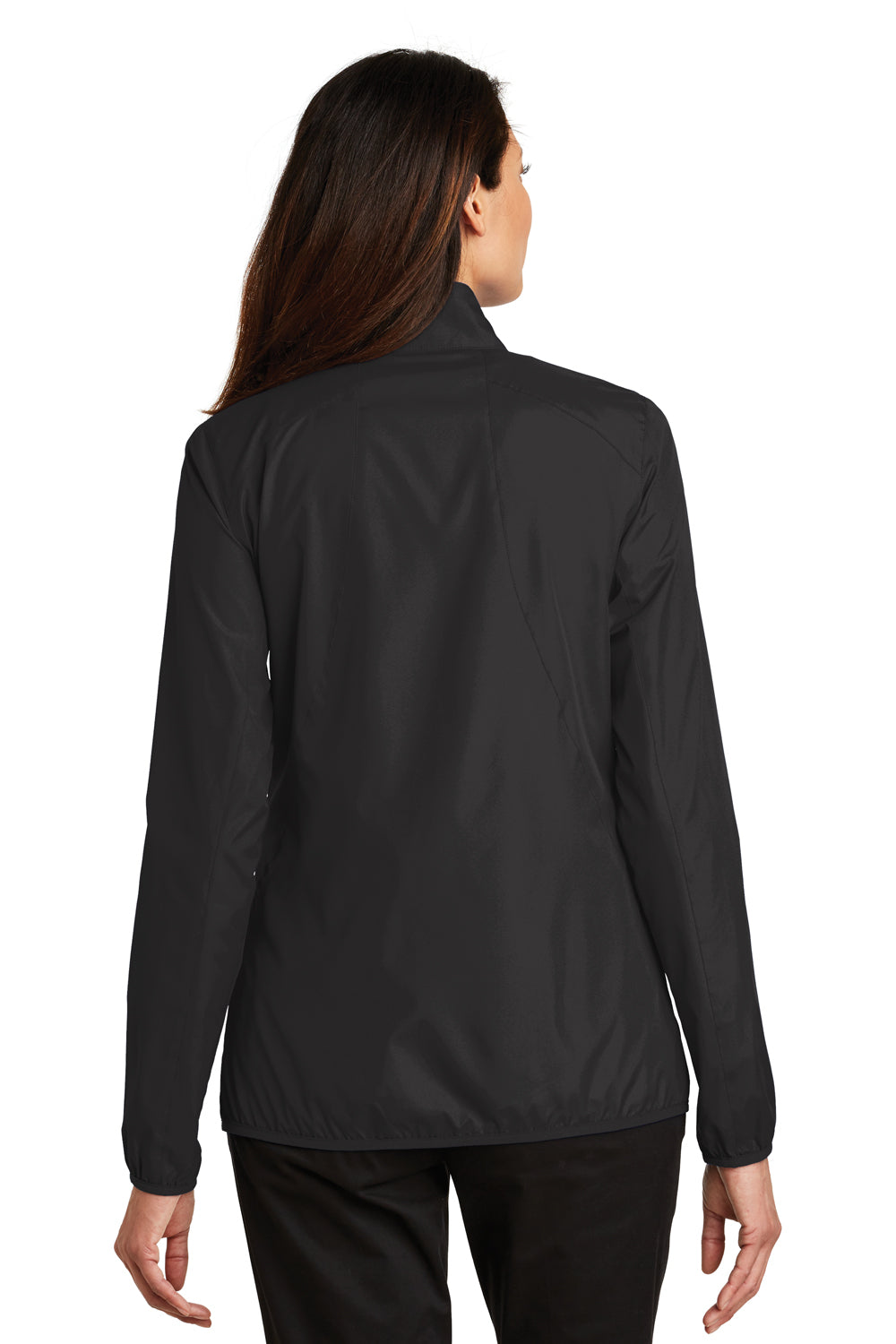Port Authority L344 Womens Zephyr Wind & Water Resistant Full Zip Jacket Black Back