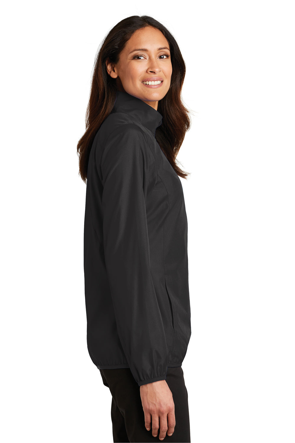 Port Authority L344 Womens Zephyr Wind & Water Resistant Full Zip Jacket Black Side