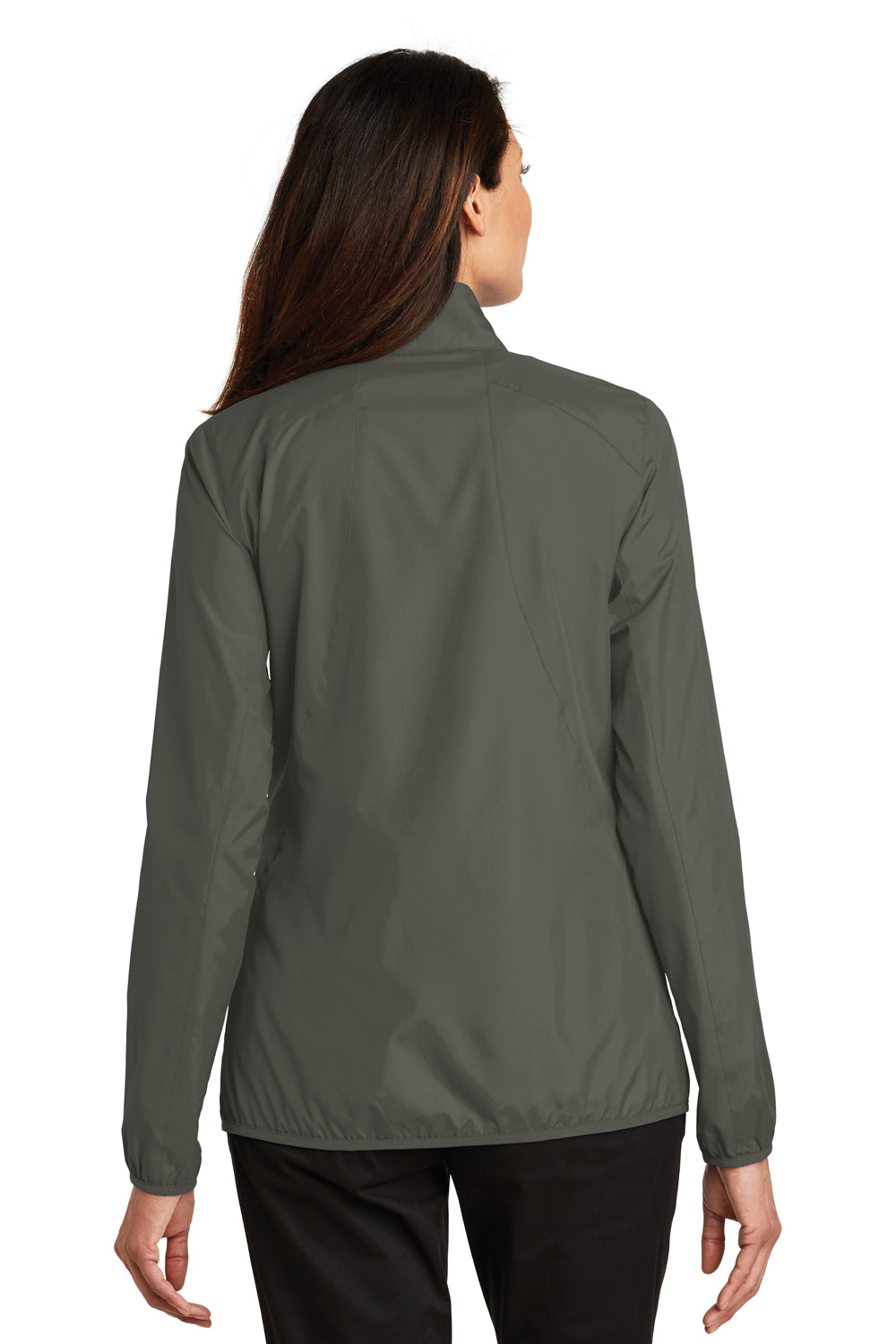 Port Authority L344 Womens Zephyr Wind & Water Resistant Full Zip Jacket Grey Steel Back