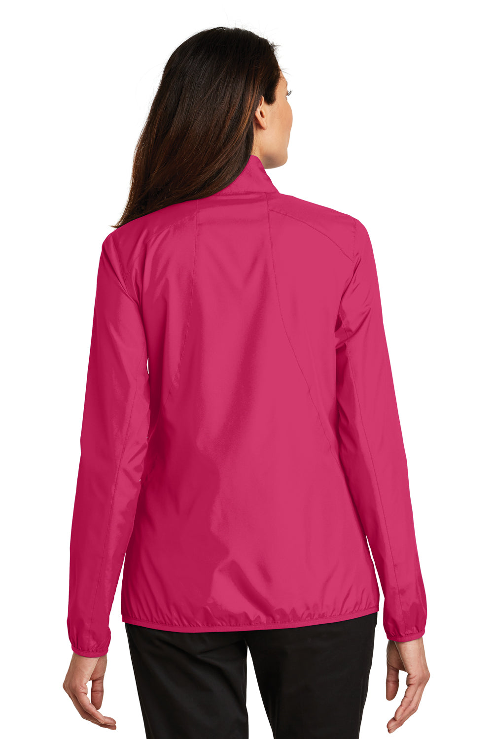 Port Authority L344 Womens Zephyr Wind & Water Resistant Full Zip Jacket Azalea Pink Back