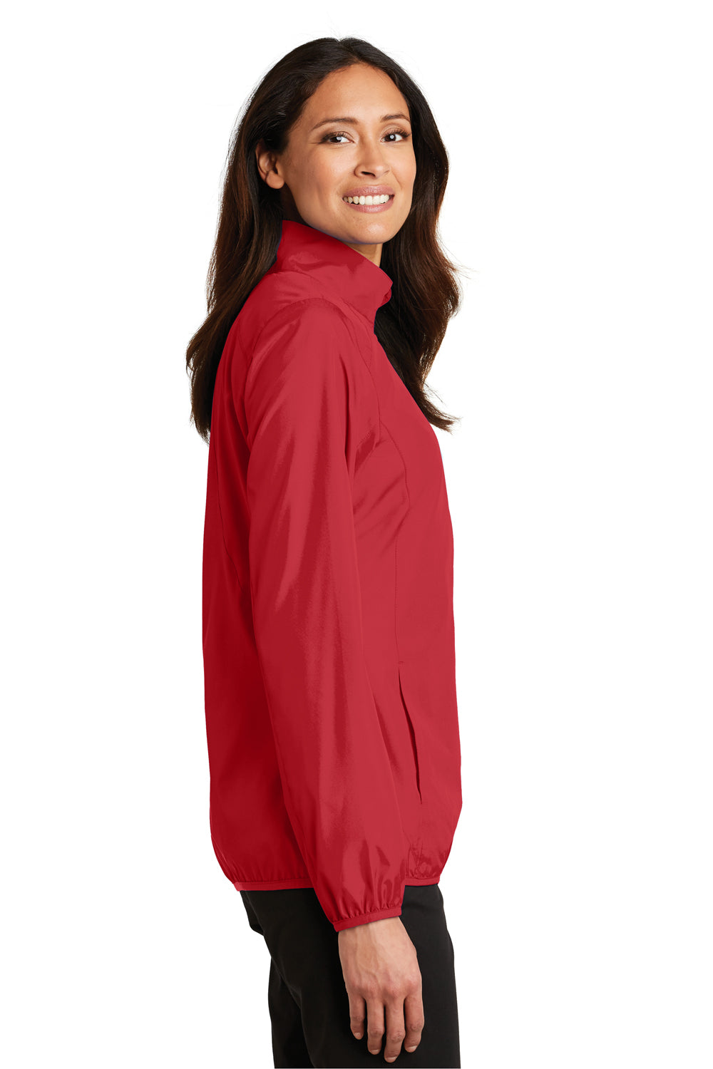 Port Authority L344 Womens Zephyr Wind & Water Resistant Full Zip Jacket Red Side