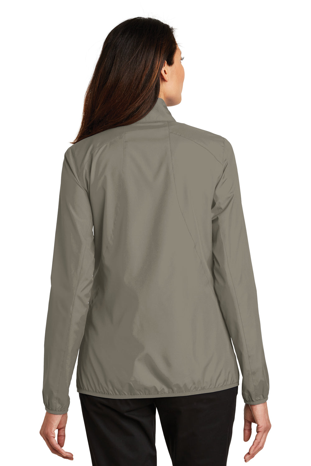 Port Authority L344 Womens Zephyr Wind & Water Resistant Full Zip Jacket Stratus Grey Back