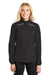 Port Authority L345 Womens Zephyr Reflective Hit Wind & Water Resistant Full Zip Jacket Black Front