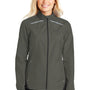 Port Authority Womens Zephyr Reflective Hit Wind & Water Resistant Full Zip Jacket - Steel Grey/Deep Black - Closeout