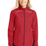 Port Authority Womens Zephyr Reflective Hit Wind & Water Resistant Full Zip Jacket - Rich Red/Deep Black - Closeout