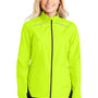 Port Authority Womens Zephyr Reflective Hit Wind & Water Resistant Full Zip Jacket - Safety Yellow/Deep Black - Closeout