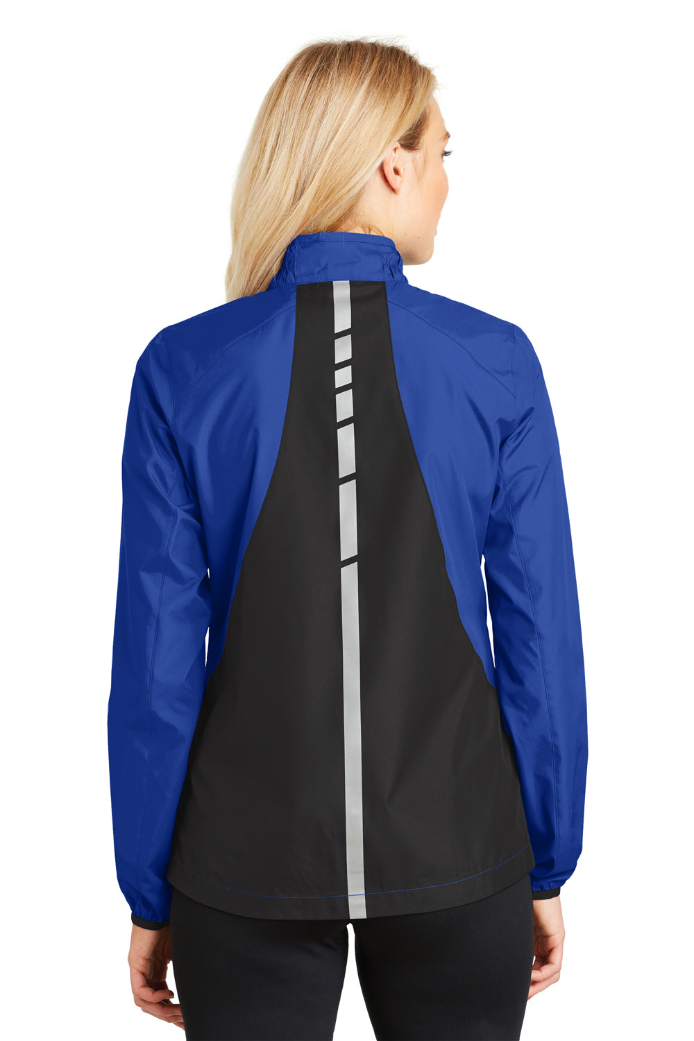 Port Authority L345 Womens Zephyr Reflective Hit Wind & Water Resistant Full Zip Jacket Royal Blue Back