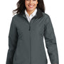 Port Authority Womens Challenger Wind & Water Resistant Full Zip Jacket - Steel Grey/True Black