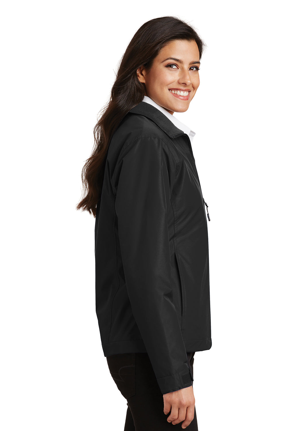Port Authority L354 Womens Challenger Wind & Water Resistant Full Zip Jacket Black Side
