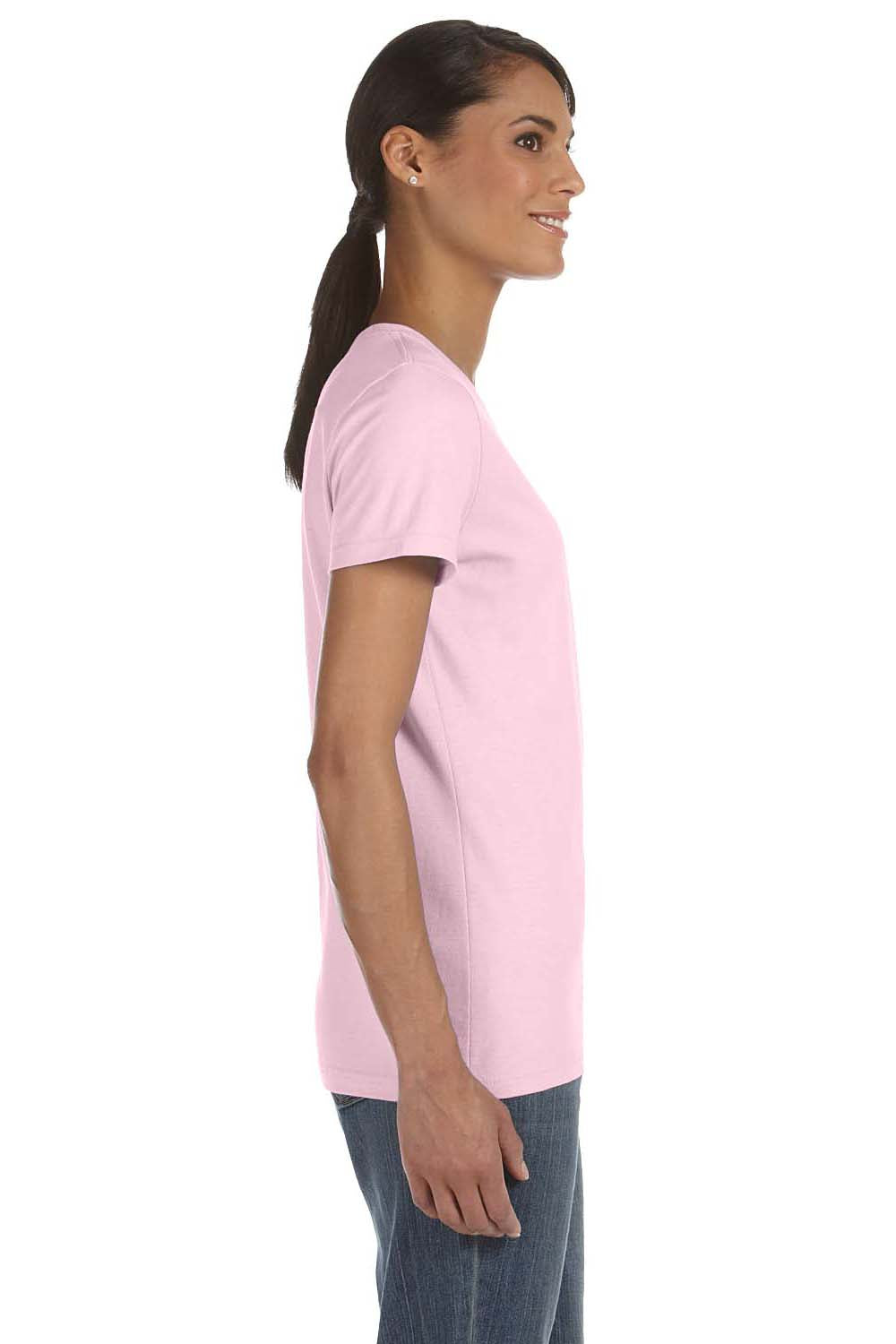 Fruit Of The Loom L3930R Womens HD Jersey Short Sleeve Crewneck T-Shirt Classic Pink Side