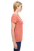 Fruit Of The Loom L3930R Womens HD Jersey Short Sleeve Crewneck T-Shirt Heather Coral Red Side