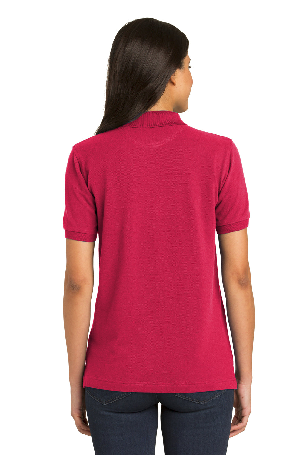 Port Authority L420 Womens Short Sleeve Polo Shirt Red Back