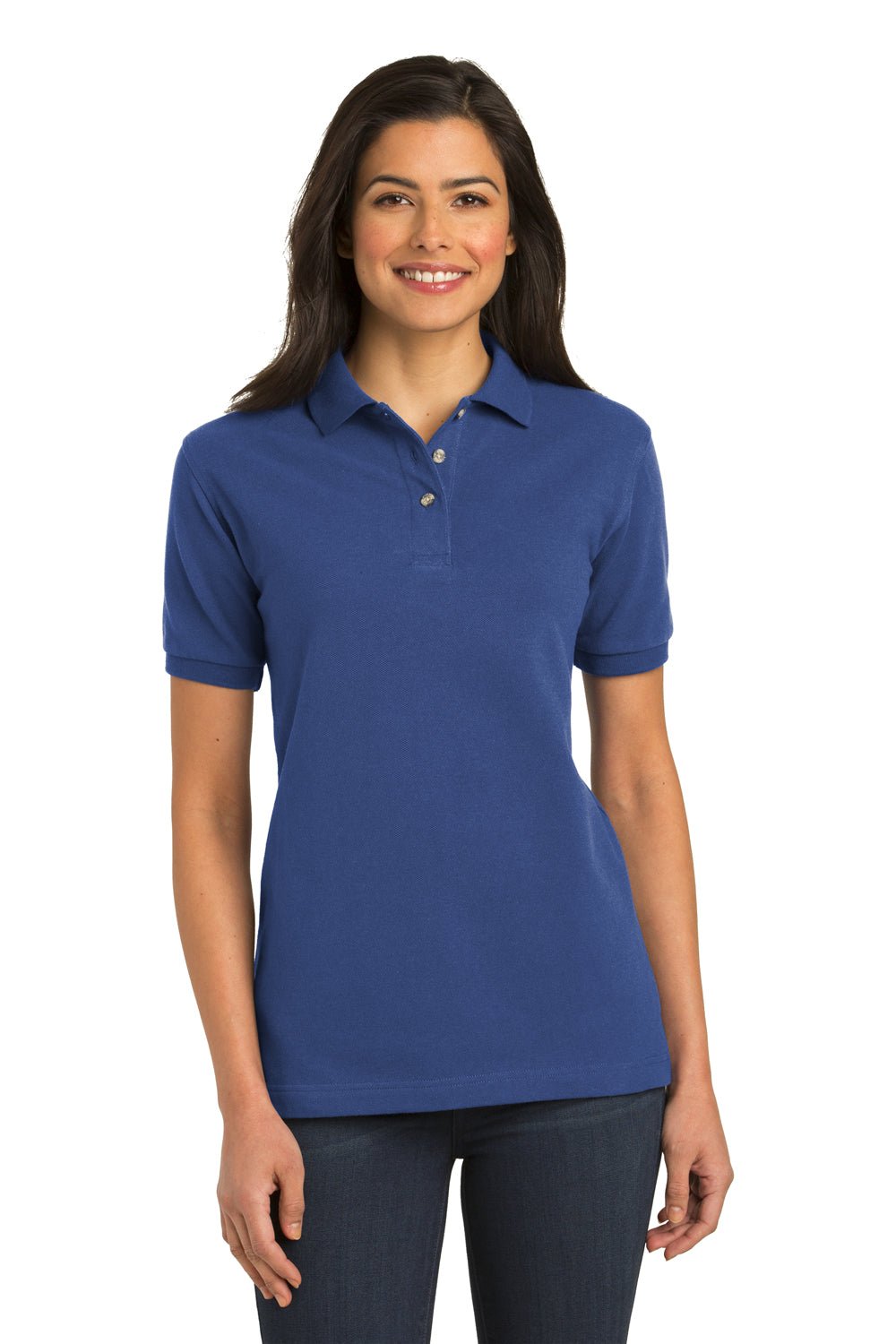 Port Authority L420 Womens Short Sleeve Polo Shirt Royal Blue Front
