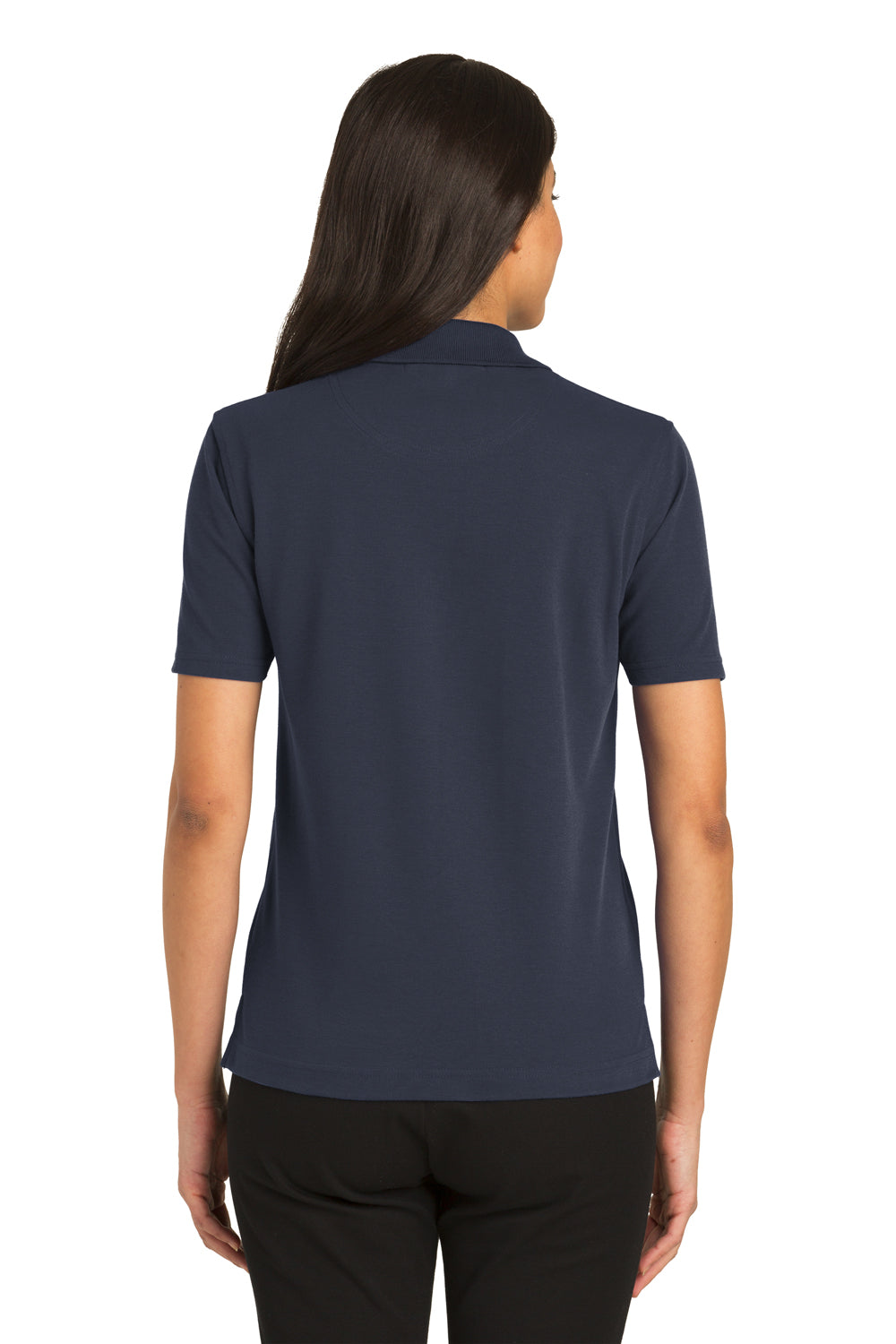Port Authority L455 Womens Rapid Dry Moisture Wicking Short Sleeve Polo Shirt Navy Blue Back