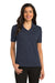 Port Authority L455 Womens Rapid Dry Moisture Wicking Short Sleeve Polo Shirt Navy Blue Front