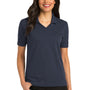 Port Authority Womens Rapid Dry Moisture Wicking Short Sleeve Polo Shirt - Classic Navy Blue