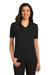 Port Authority L455 Womens Rapid Dry Moisture Wicking Short Sleeve Polo Shirt Black Front